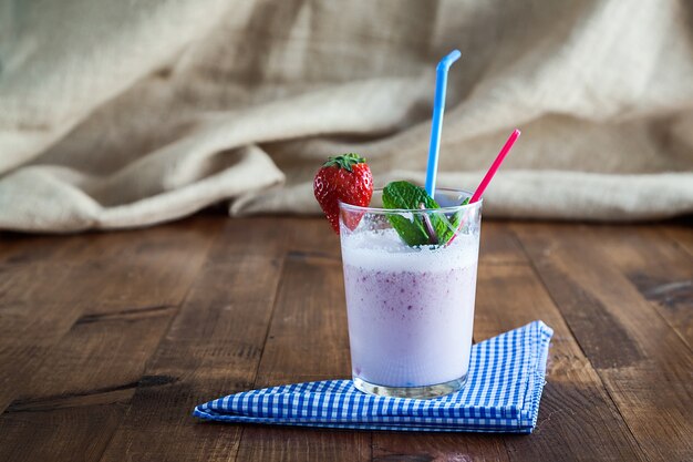 Milkshake à la fraise fraîche