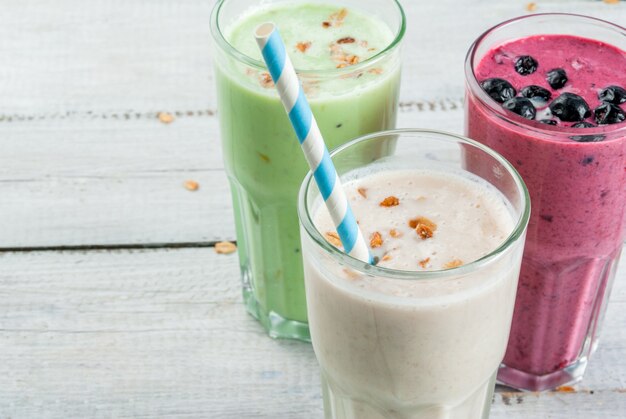 Milkshakes ou smoothies rafraîchissants