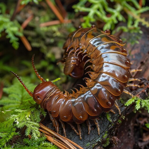 Photo millipède producteur de cyanure harpaphe haydeniana parc provincial de goldstream en colombie-britannique