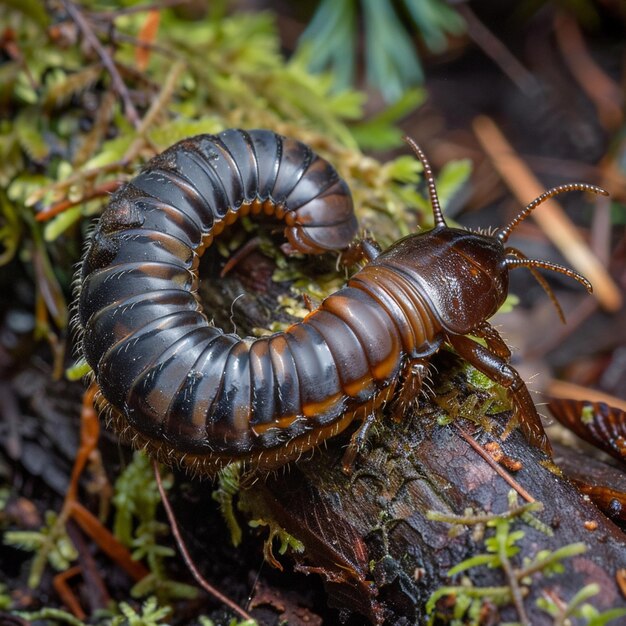 Photo millipède producteur de cyanure harpaphe haydeniana parc provincial de goldstream en colombie-britannique