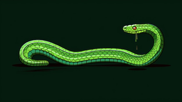 Un mince serpent vert