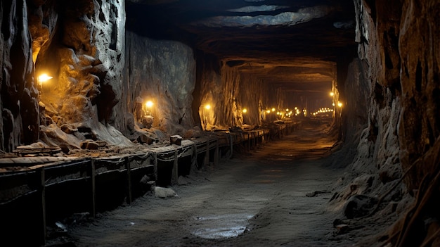 la mine souterraine avec une belle montagne