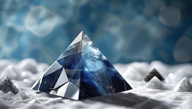 Le minéral naturel a transformé la pierre précieuse de la pyramide bleue