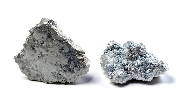 minéraux de zinc sur l'espace de copie de fond blanc