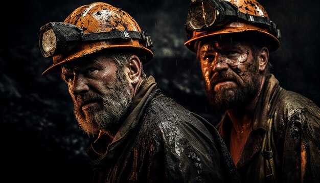 Les mineurs de la mine Portait photographie