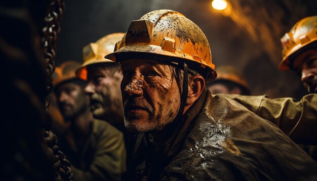 Les mineurs de la mine Portait photographie