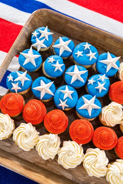 Mini cupcakes drapeau américain