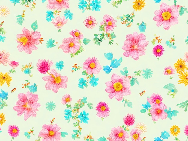 mini fleurs motif couleur pastel image d'impression numérique téléchargement gratuit