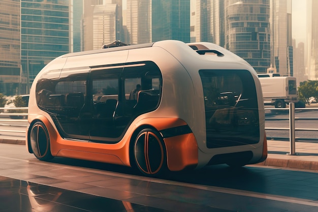 Mini Mobilité pour le futur Vision animée 3D Voyage urbain moderne anime mobilité future IA