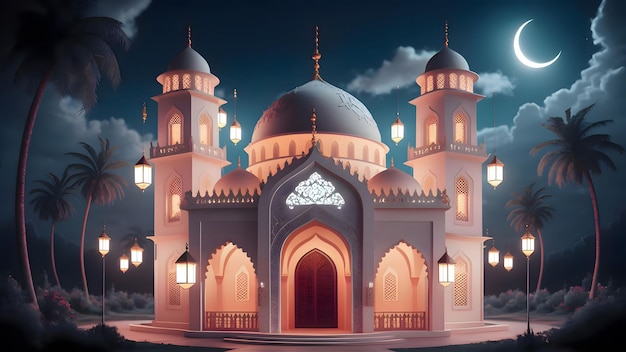 Mini mosquée ou palais en dessin animé en 3D