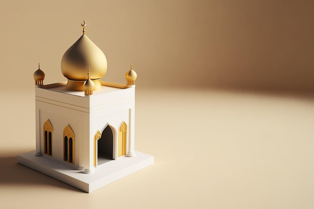 Mini mosquée vide rendu 3d fond réaliste