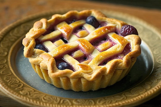 Mini tarte aux prunes juteuses avec croûte cuite