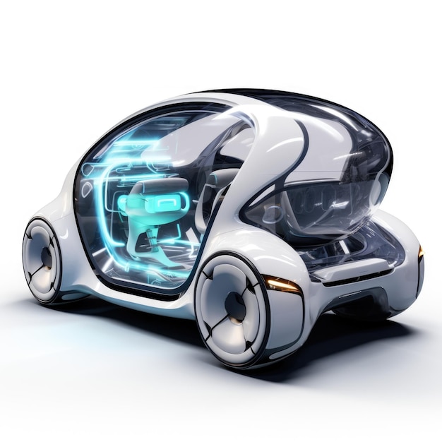 Mini voiture de conception futuriste en arrière-plan isolé