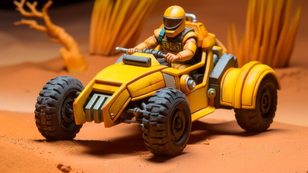 Miniature de moto à l'échelle héroïque de 128 mm inspirée de Johnny Quest