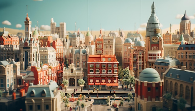 Miniature super mignon monde d'argile un modèle de jouet d'une ville de Londres, y compris les zones populaires dans le style