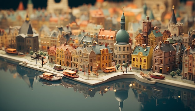 Miniature super mignon monde d'argile un modèle de jouet d'une ville de Londres, y compris les zones populaires dans le style