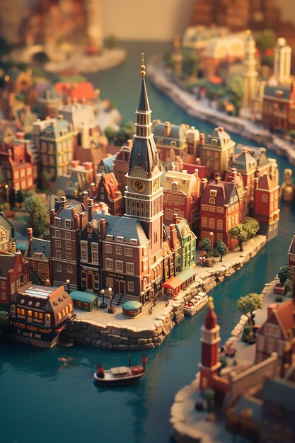 Miniature super mignon monde d'argile un modèle de jouet d'une ville de Londres, y compris les zones populaires