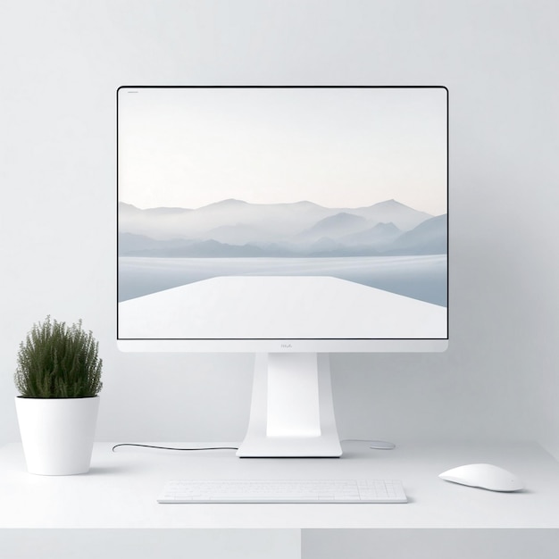 Minimal Desktop sur la table généré Ai