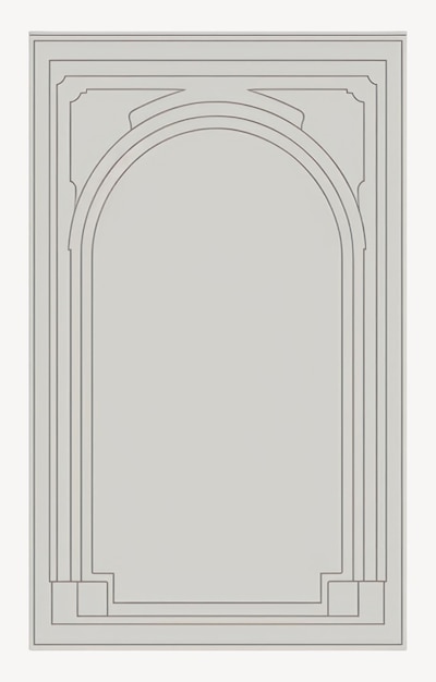 Minimal ligne mince musulmane luxe orné cadre style de conception vecteur architectural