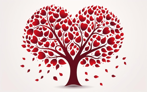 Minimalisme d'arbre d'amour avec fond clair