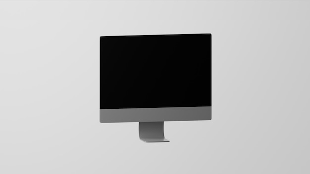 Photo minimalisme écran d'ordinateur de bureau symbole d'affichage emoji isolé sur fond blanc rendu 3d