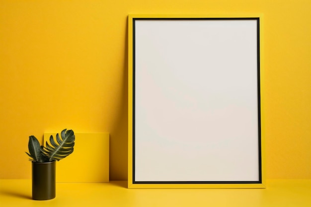 Photo minimalisme de maquette de fond jaune