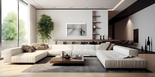 Minimalisme moderne Un design d'intérieur élégant et élégant avec des lignes propres et un décor minimal