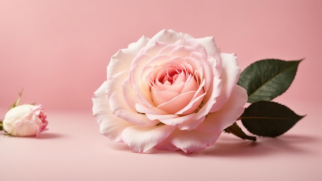 Minimalisme Rose Blanche Sur Fond Rose
