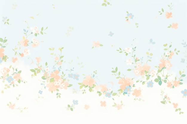 Minimaliste pastel motif sans couture de petit papier peint floral vintage