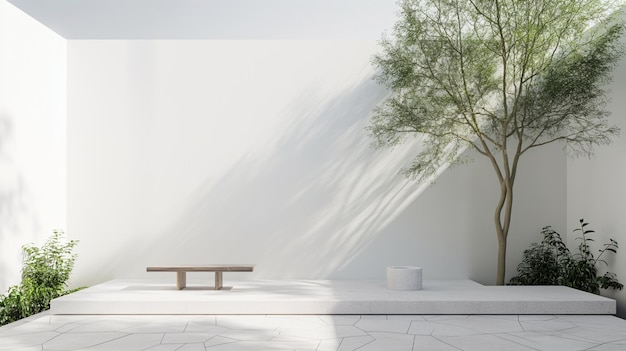 Photo minimaliste en plein air avec un design propre sur un fond blanc parfait pour les présentations