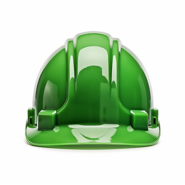 Photo un minimum de casque dur vert isolé sur le blanc