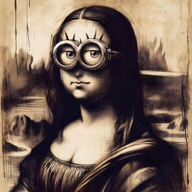 Photo minion dans le rôle de mona lisa