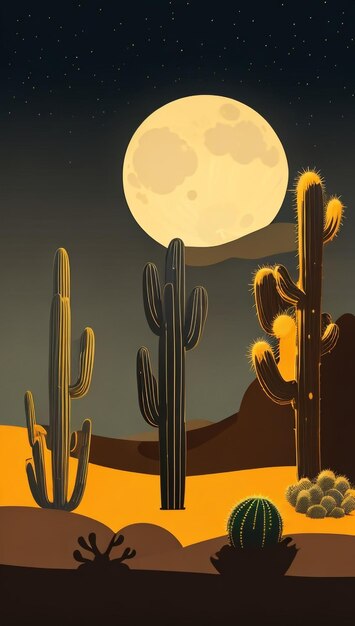 mirage nocturne paysage désertique peinture du ciel nocturne expression artistique beauté naturelle
