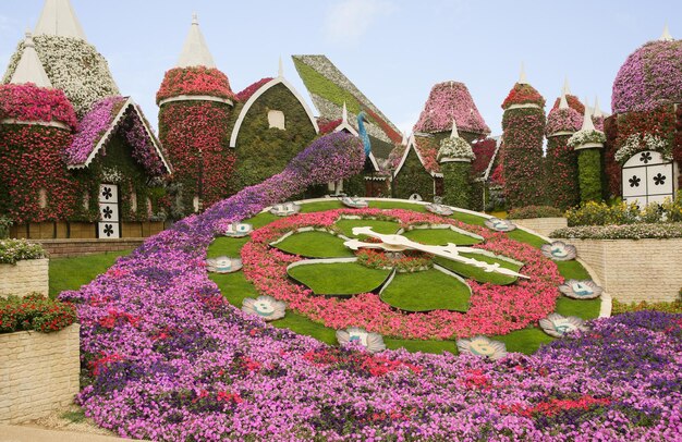 Les Émirats arabes unis de Dubaï horloge de lit de fleurs