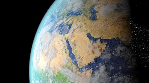 Émirats arabes unis vus du rendu 3D de l'espace