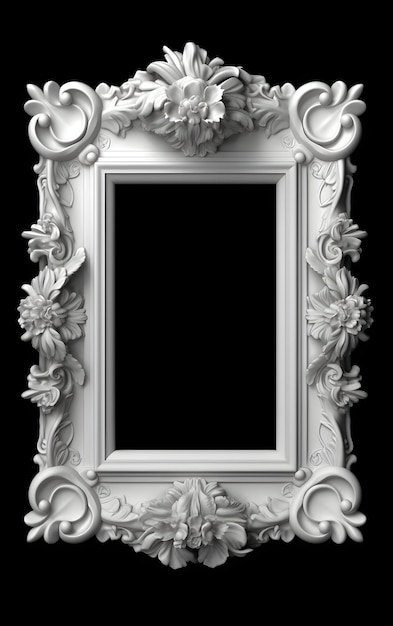 Un miroir blanc avec un motif floral dessus.