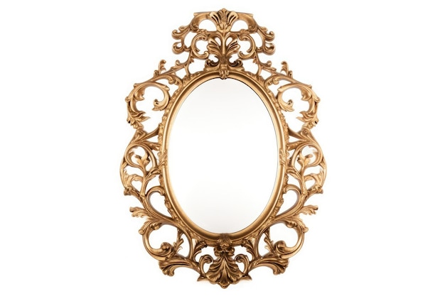 miroir avec un cadre décoratif complexe généré par l'IA vintage