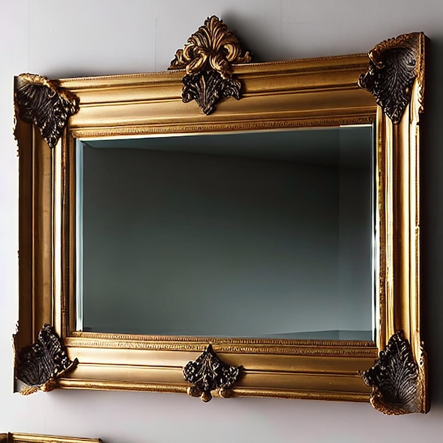 miroir encadré décoratif accroché au mur