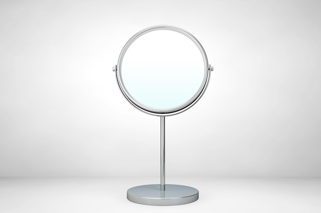 Miroir de maquillage Chrome sur fond blanc