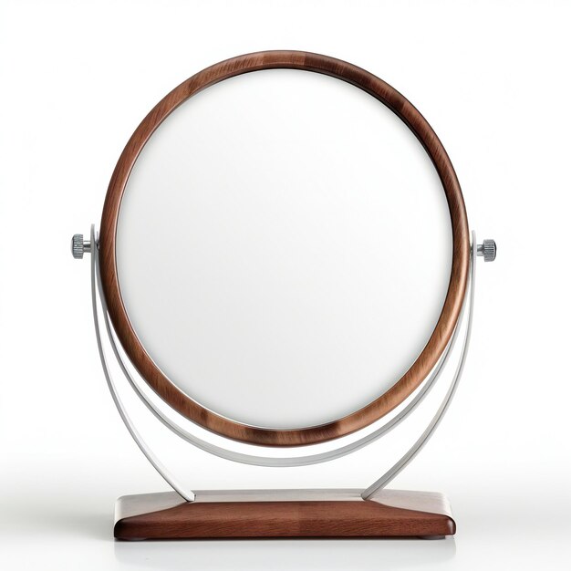 Miroir rond isolé sur un fond blanc