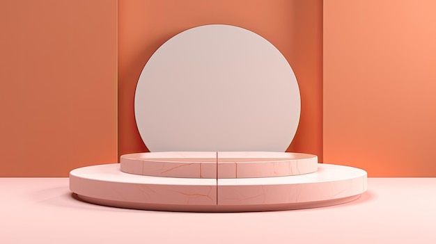 un miroir rond sur un mur rose