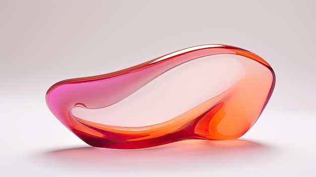 un miroir rouge et rose sur une surface blanche dans le style des contours organiques