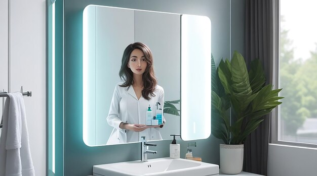 Miroir de salle de bain alimenté par l'IA