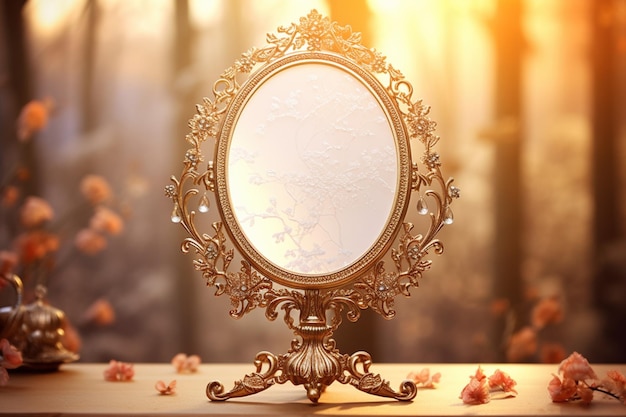 miroir vintage avec cadre doré