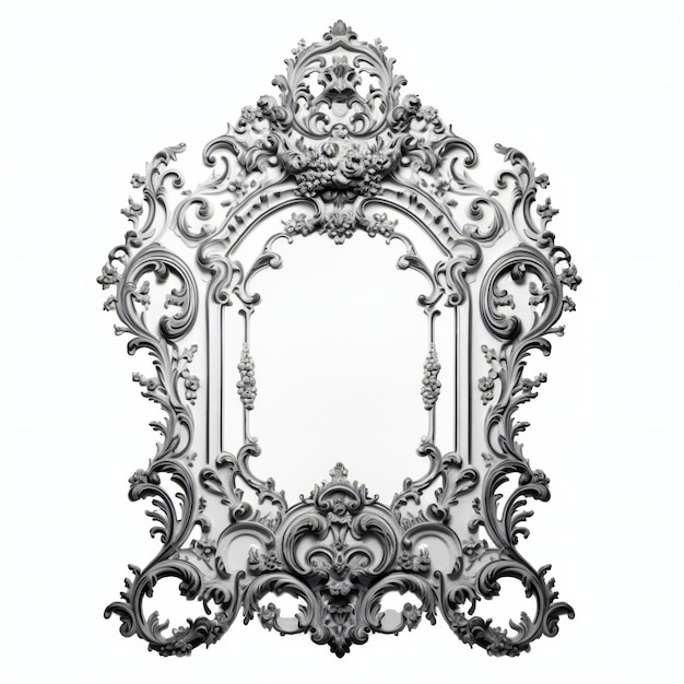 Miroir vintage isolé sur fond blanc Illustration numérique