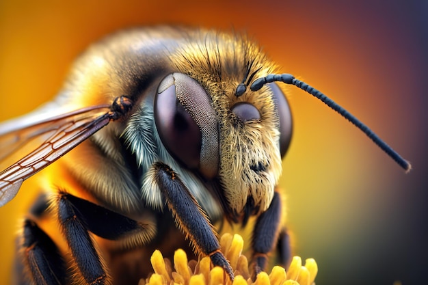 mise au point macro sur les abeilles