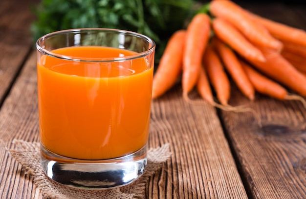 Mise au point sélective de jus de carotte sain