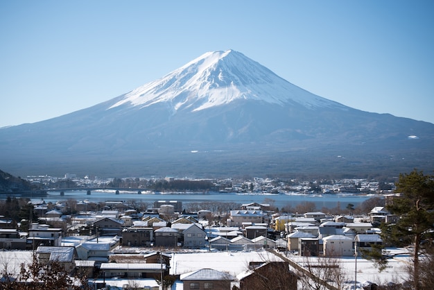 Mise au point sélective sur la montagne Fuji