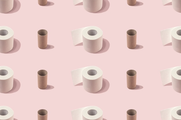Mise en page créative des rouleaux de papier toilette.