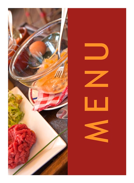 La mise en page du menu du restaurant